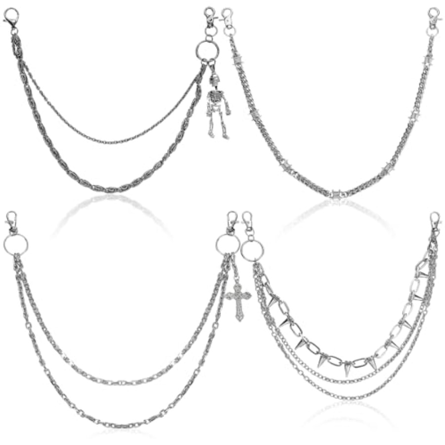 Body Jewelry Goth - 4 Pcs Punk Layered Pants Chain