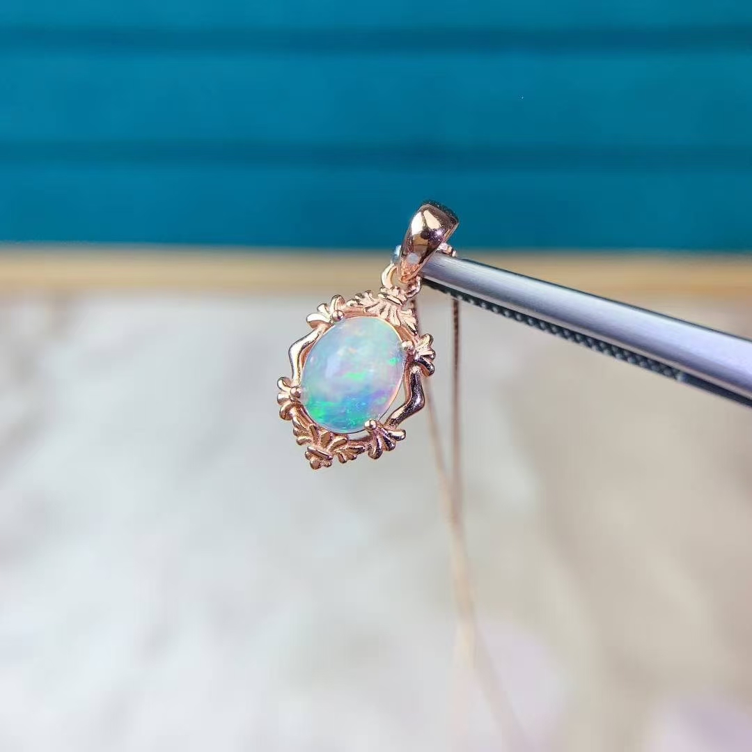 Body Jewelry Australia - 925 Silver Australia Opal Pendant 6mm*8mm