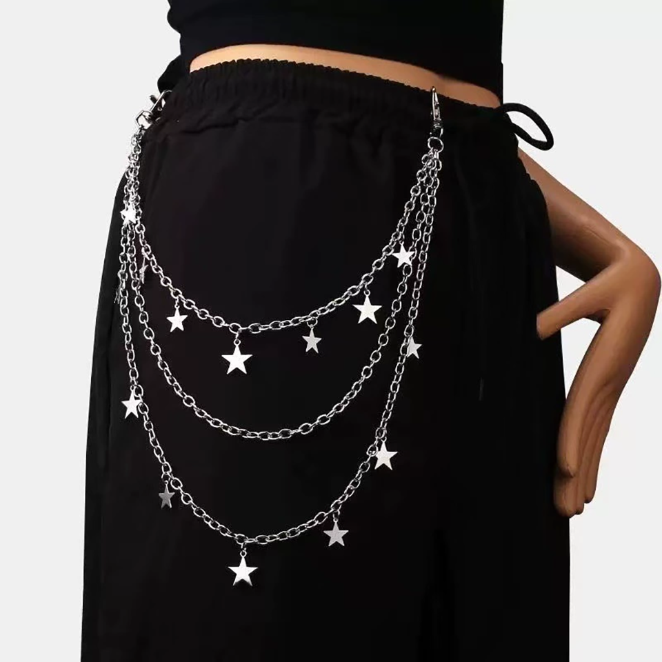 Body Jewelry Goth - Sexy Y2K Layered Star Dangle Pants
