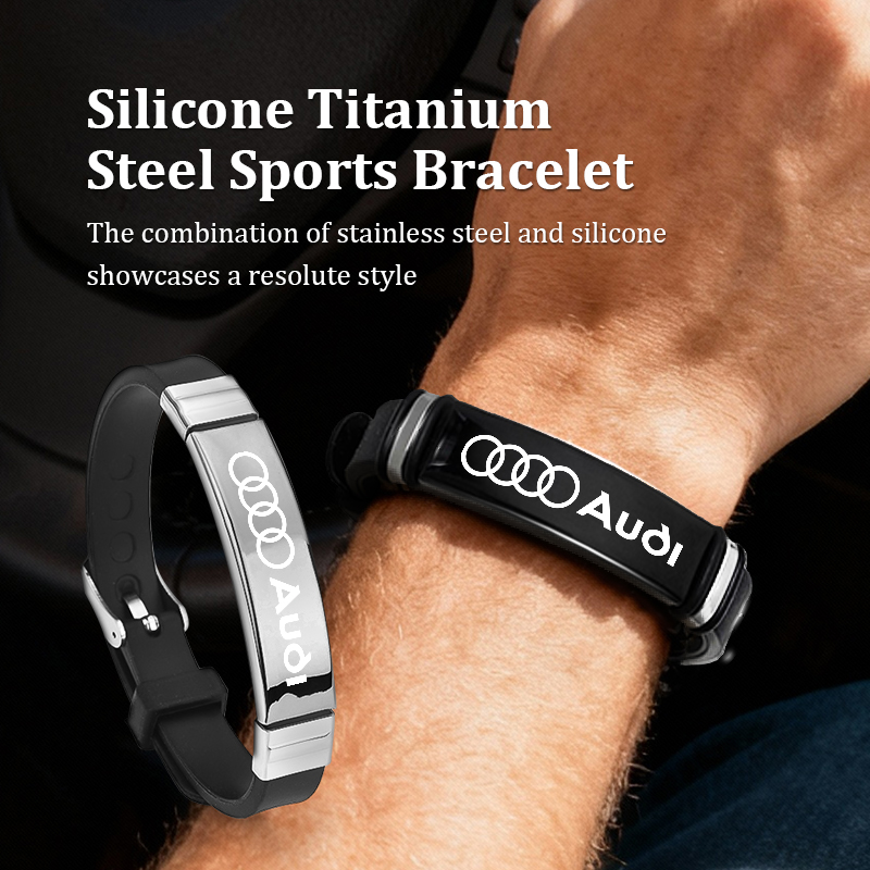 Body Jewelry Titanium - For Audi Fashion Silicone Titanium Bracelet