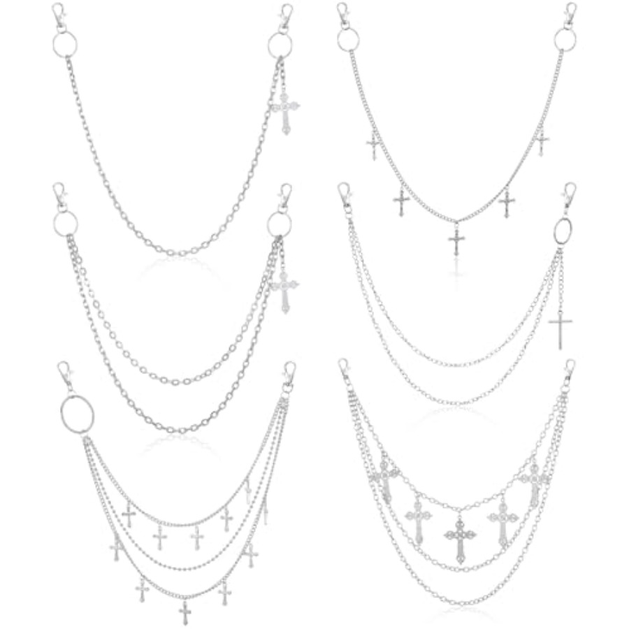 Body Jewelry Goth - 6 Pcs Jeans Chain Belt Waist