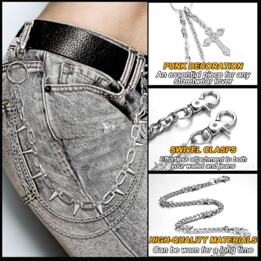4 Pcs Punk Layered Pants Chain - đánh giá và giá Body Jewelry Goth