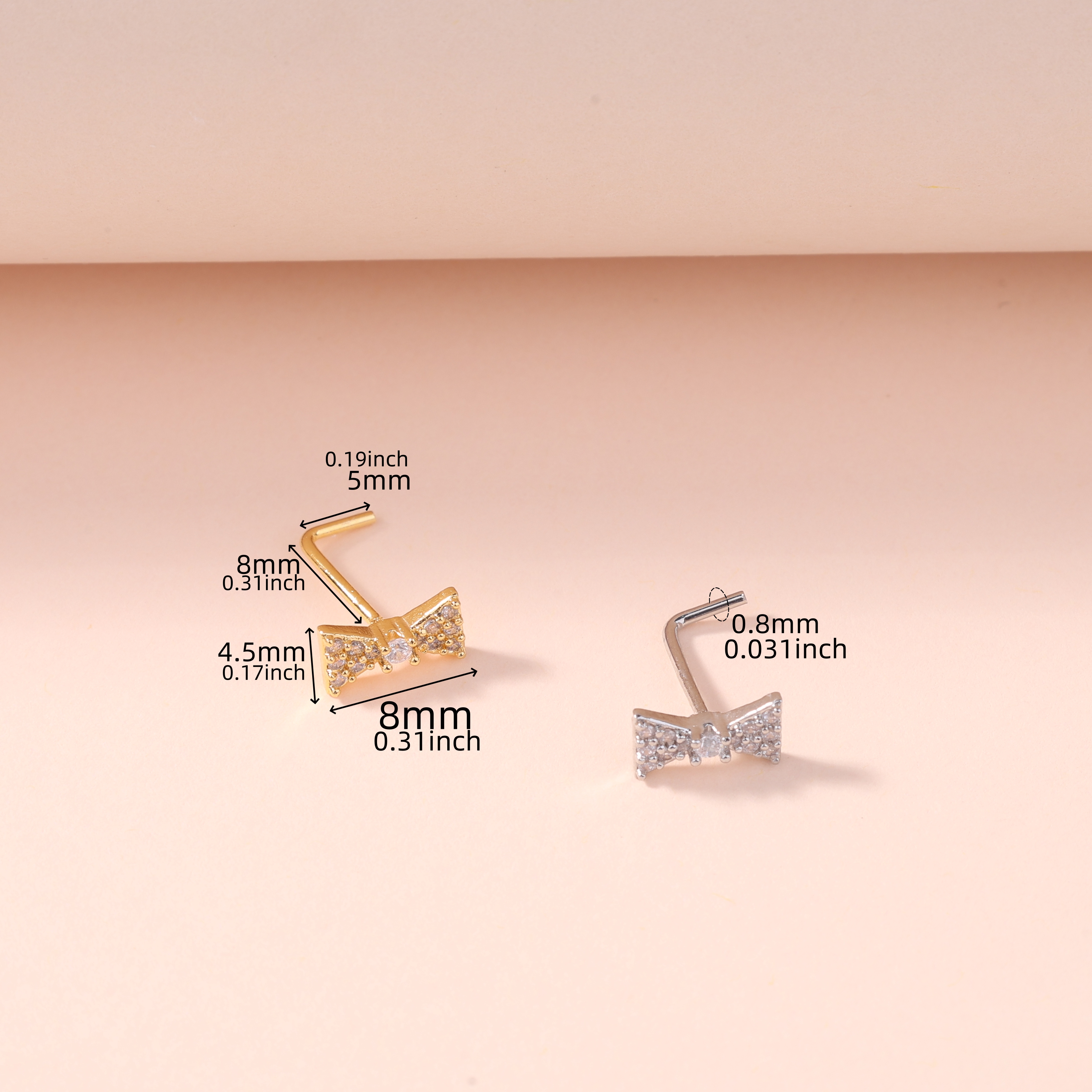 1Pcs Nose Stud Rings L Screw S - đánh giá và giá Body Jewelry Nose Studs