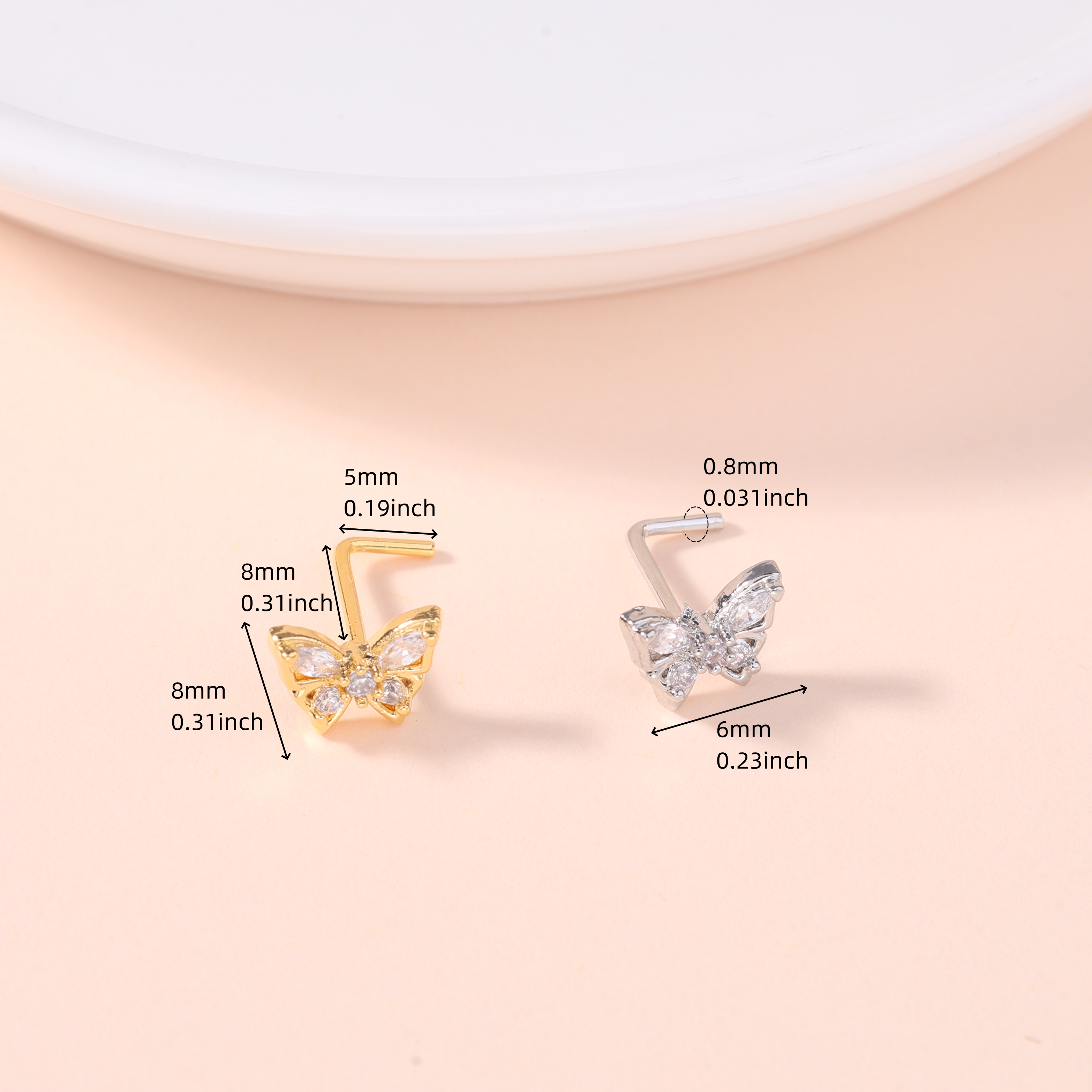 1Pcs Nose Stud Rings L Screw S - đánh giá và giá Body Jewelry Nose Studs