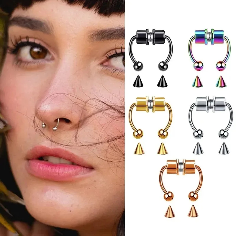 1/2/3Pcs Fake Magnetic Nose Ri - đánh giá và giá Body Jewelry Nose Studs