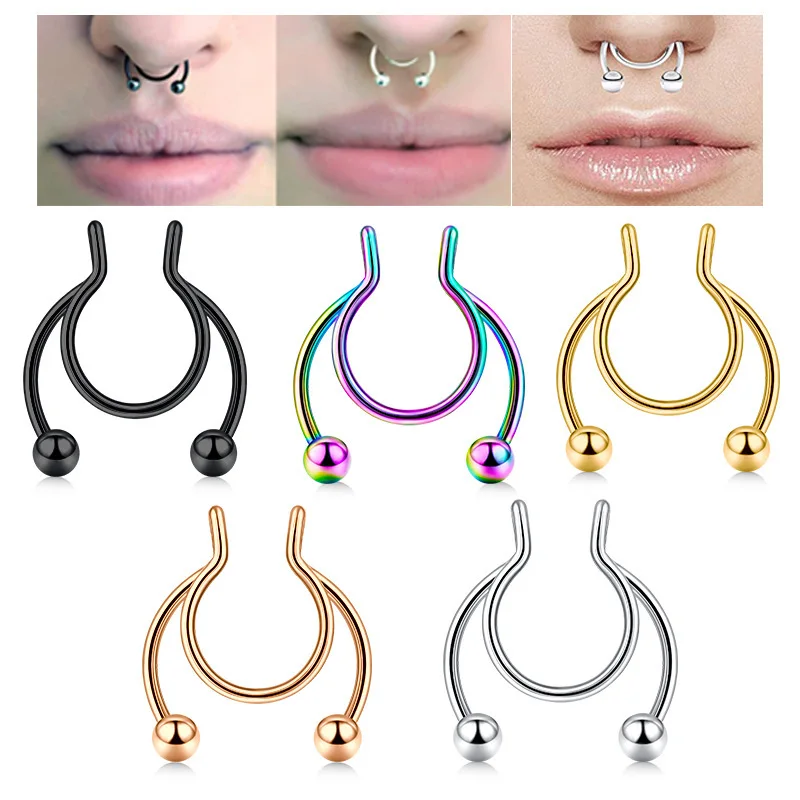 U Shaped Fake Nose Ring Hip Ho - đánh giá và giá Body Jewelry Nose Studs
