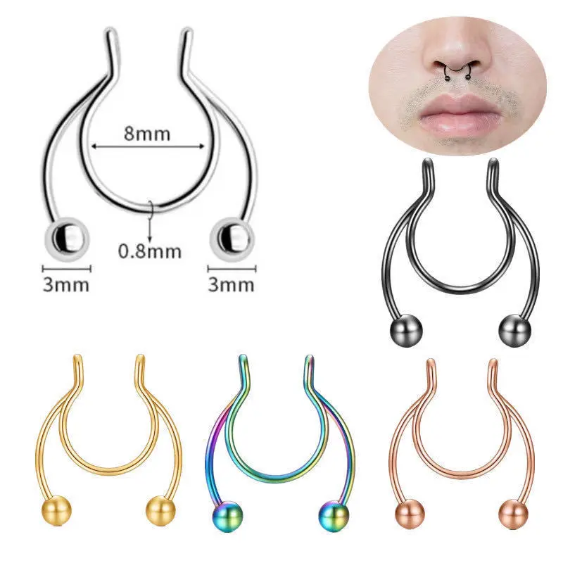 U Shaped Fake Nose Ring Hip Ho - đánh giá và giá Body Jewelry Nose Studs