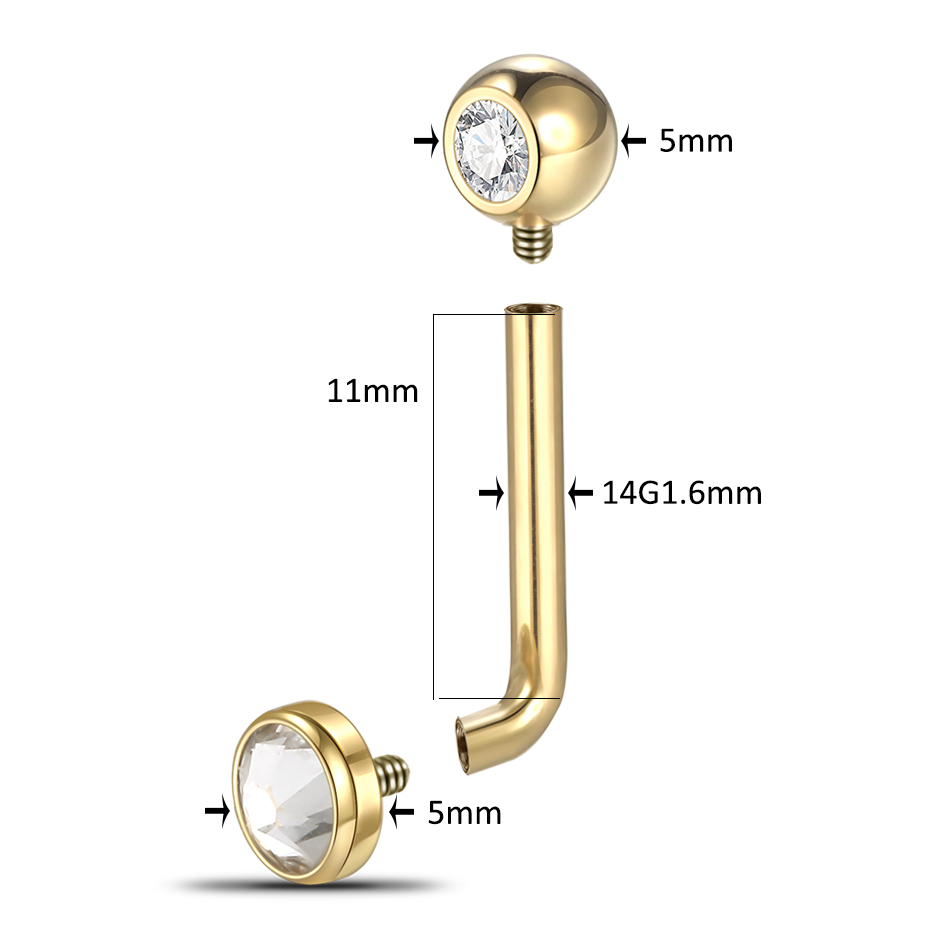 1PC G23 Titanium CZ Curved Bar - đánh giá và giá Body Jewelry Vch
