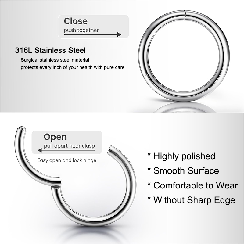 16G 316L Surgical Steel Hinged - đánh giá và giá Body Jewelry Nose Studs