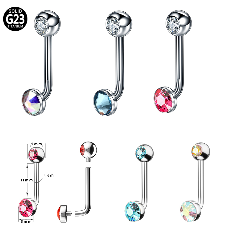 1PC F136 Titanium 14G CZ Gem P - đánh giá và giá Body Jewelry Vch