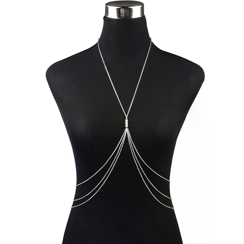 [HF]^1Pc Pearl Cross Bra Chain - đánh giá và giá Body Jewelry Usa