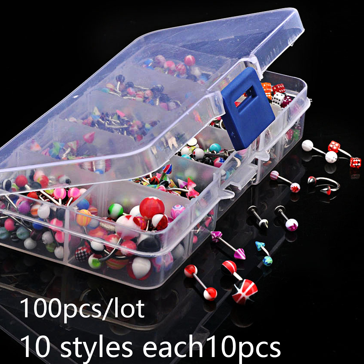 45/80/110Pcs Mix Styles Stainl - đánh giá và giá Body Jewelry Jewelry Box