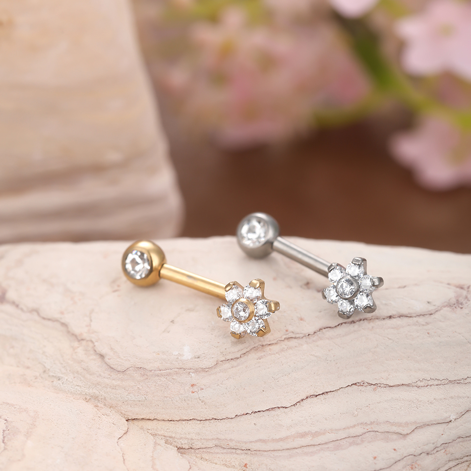 1pc 14G Titanium Flower Christ - đánh giá và giá Body Jewelry Vch
