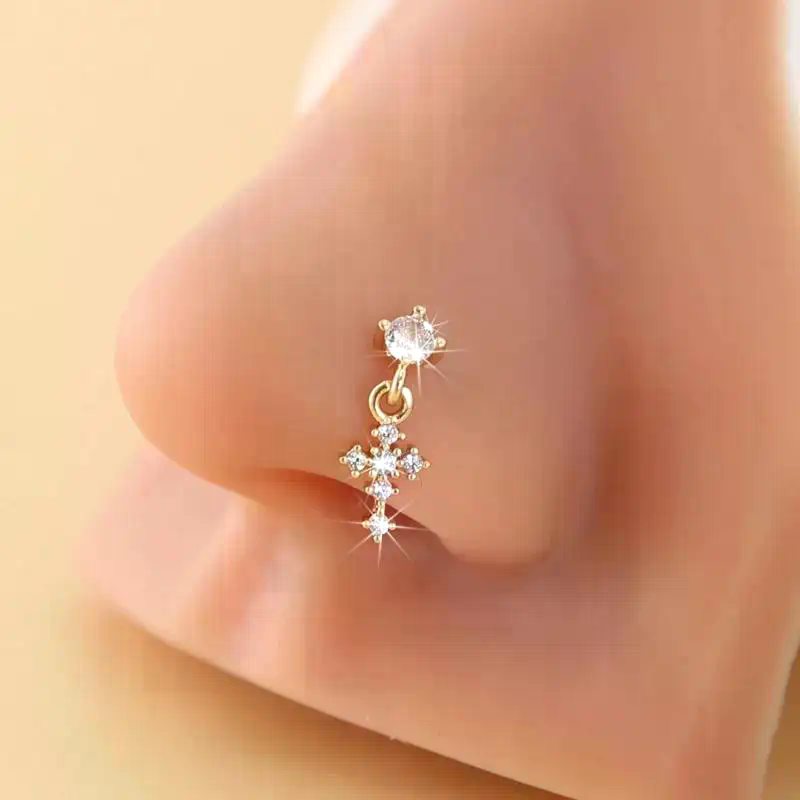 Dangle Nose Rings For Women Cr - đánh giá và giá Body Jewelry Nose Studs