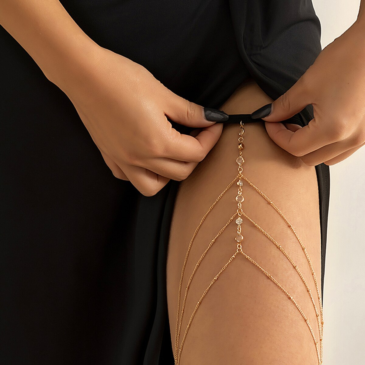 Boho Elastic Band Crystal Leg  - đánh giá và giá Body Jewelry Goth