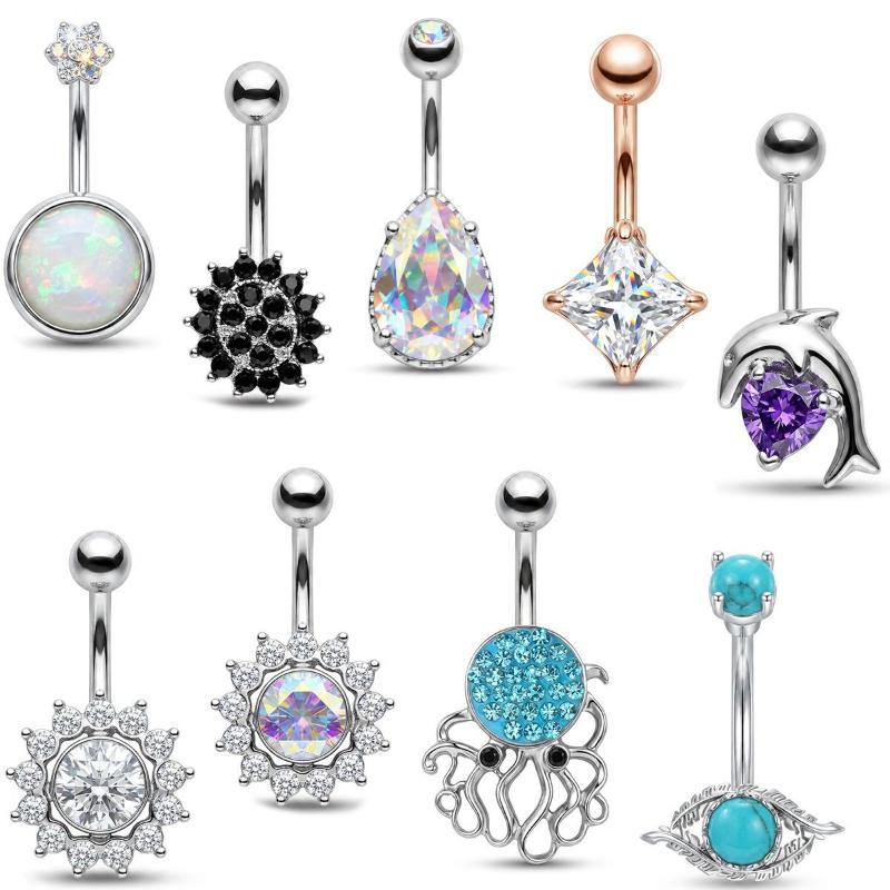 1Pcs Purple Zircon Dangle Bell - đánh giá và giá Body Jewelry Titanium