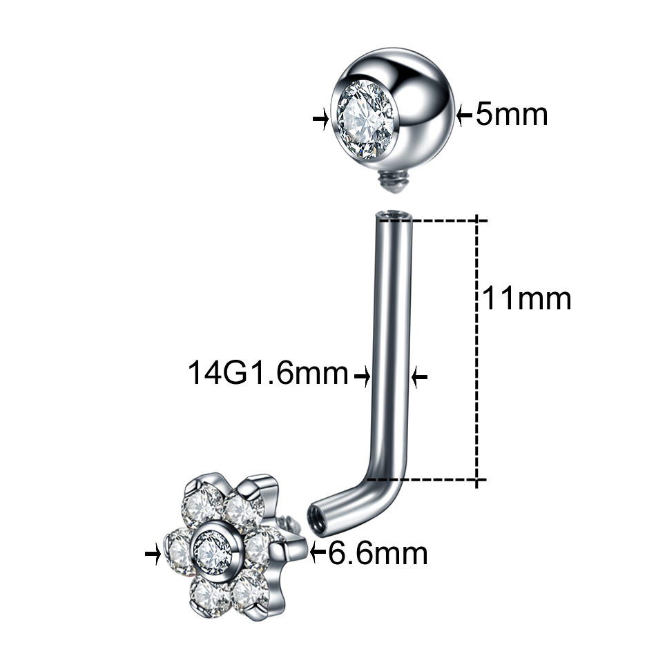 10pcs/lot Titanium Zircon Chri - đánh giá và giá Body Jewelry Vch
