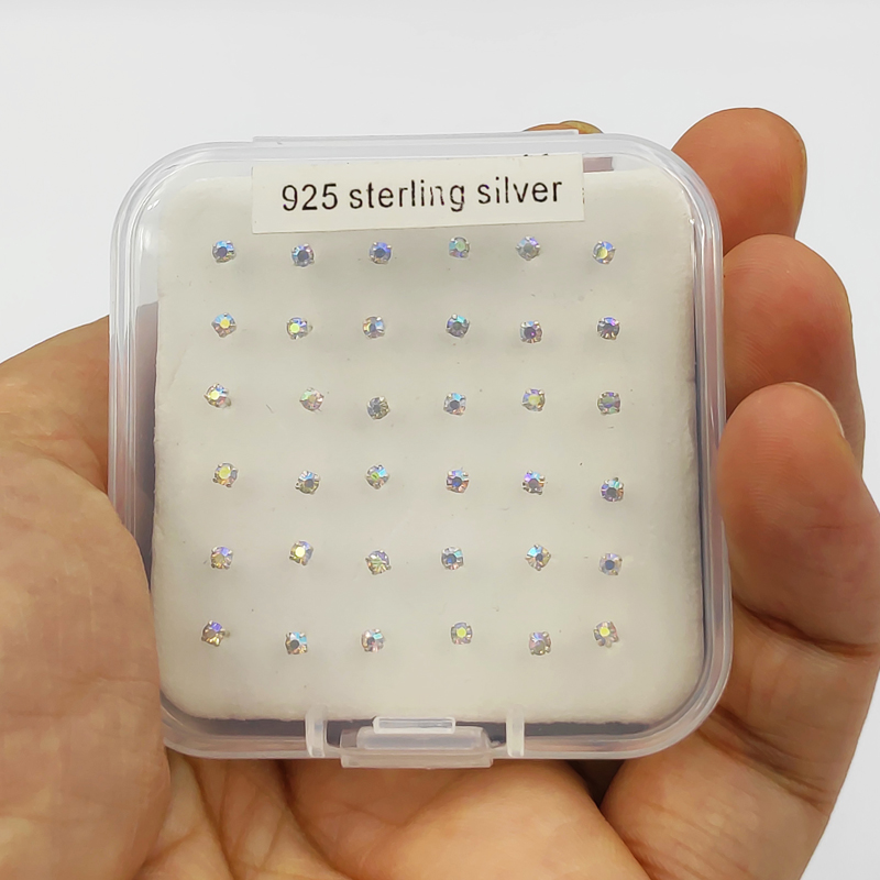 925 Sterling silver nose stud  - đánh giá và giá Body Jewelry Jewelry Box