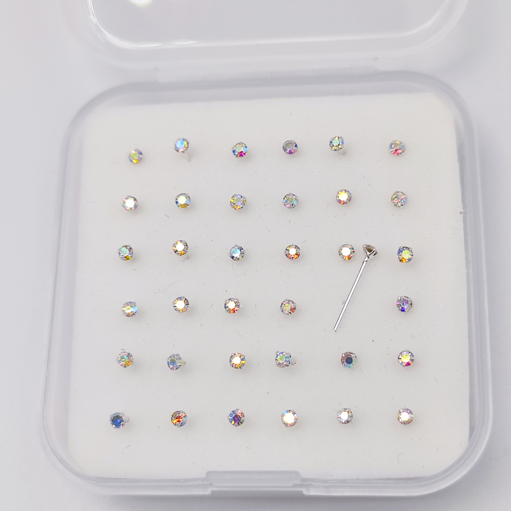 925 Sterling silver nose stud  - đánh giá và giá Body Jewelry Jewelry Box