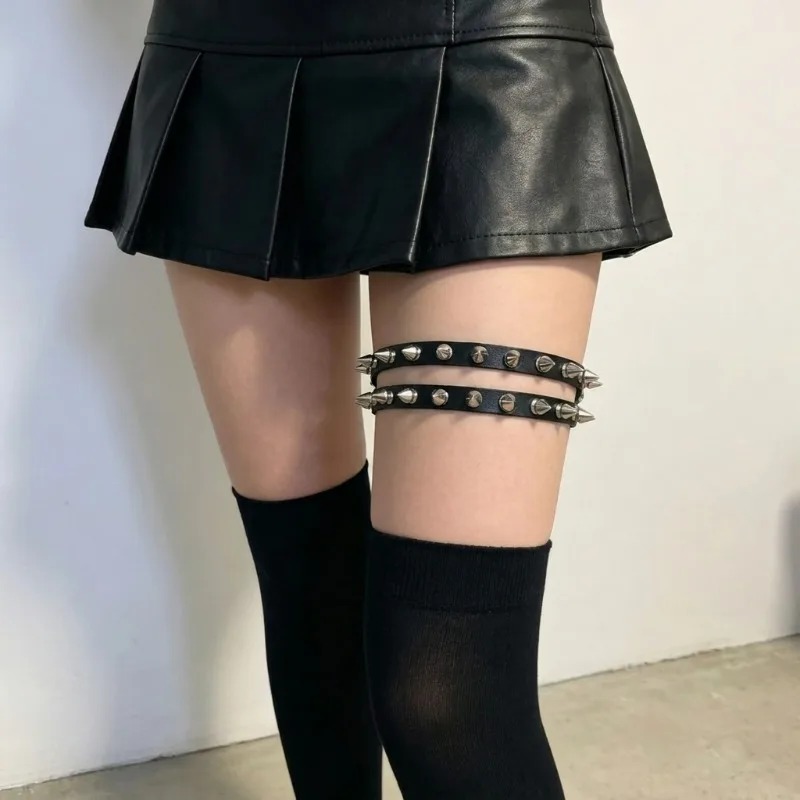 Double Row Cone Spike Leg Gart - đánh giá và giá Body Jewelry Goth