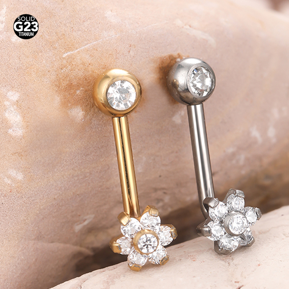1Pc G23 Titanium Crystal Flowe - đánh giá và giá Body Jewelry Vch
