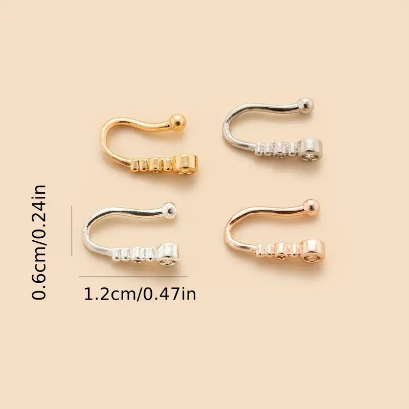 1pc U-Shape Non-Piercing Nose  - đánh giá và giá Body Jewelry Nose Studs