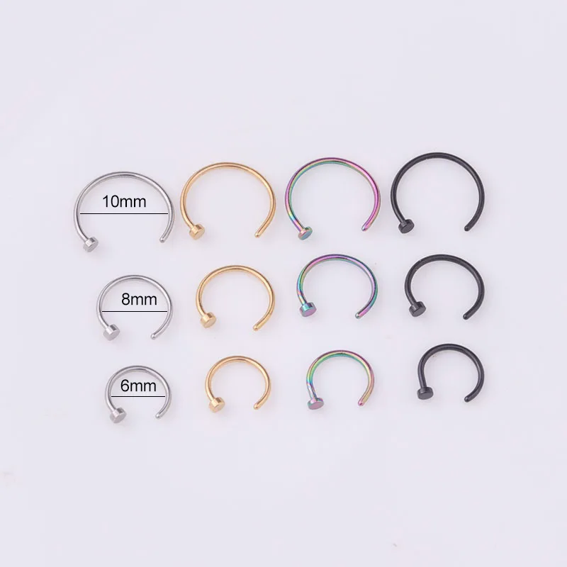 5pcs/lot 20G Nose Ring Hoop, 6 - đánh giá và giá Body Jewelry Nose Studs