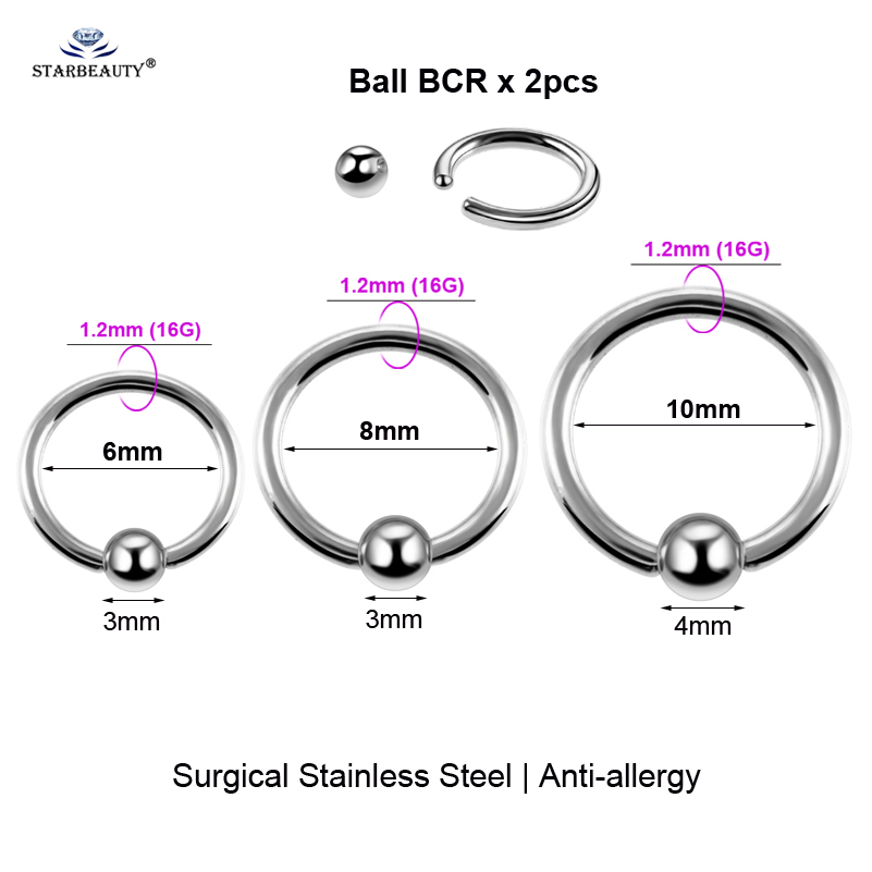 2pcs Multipurpose BCR Face Pie - đánh giá và giá Body Jewelry Vch