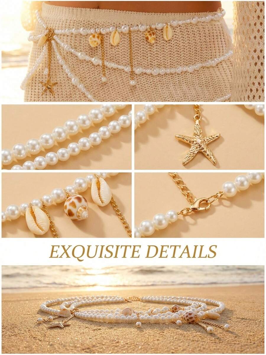 Three-layer beaded waist chain - đánh giá và giá Body Jewelry Usa