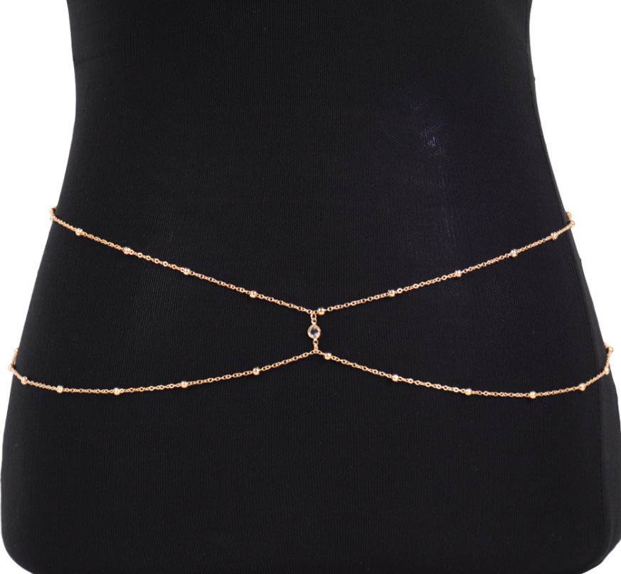 Clear Rhinestone Beaded Belly  - đánh giá và giá Body Jewelry Necklace