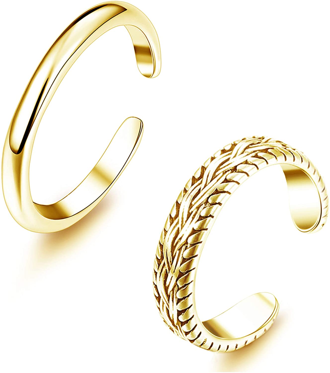 2 PCS Stainless Steel Toe Ring - đánh giá và giá Body Jewelry Rings
