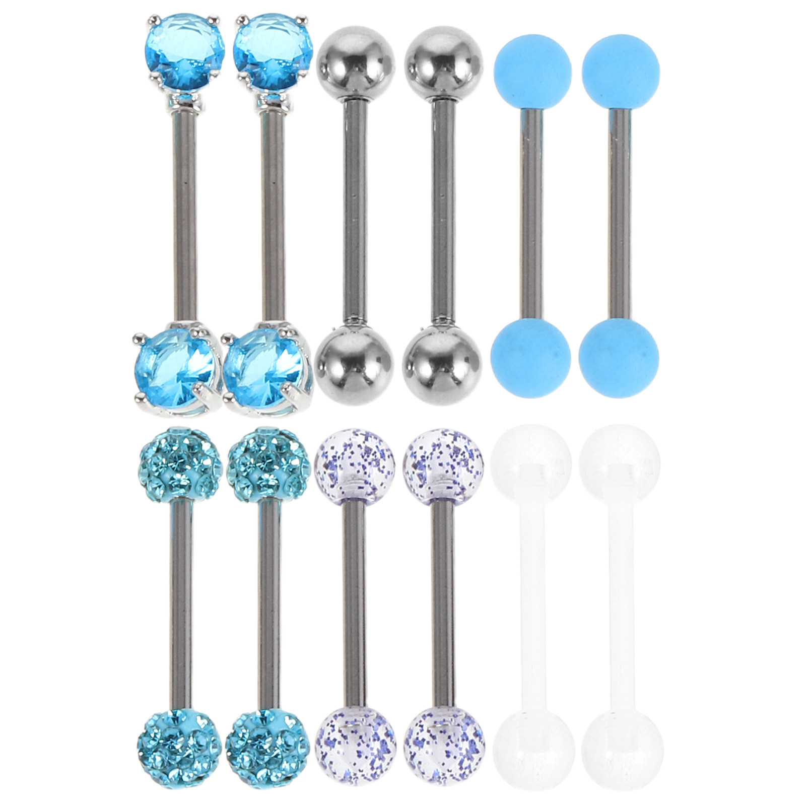 12Pcs Stainless Steel Tongue B - đánh giá và giá Tongue Barbell Straight