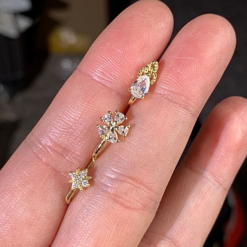 3-piece French style minimalis - đánh giá và giá Body Jewelry Nose Studs