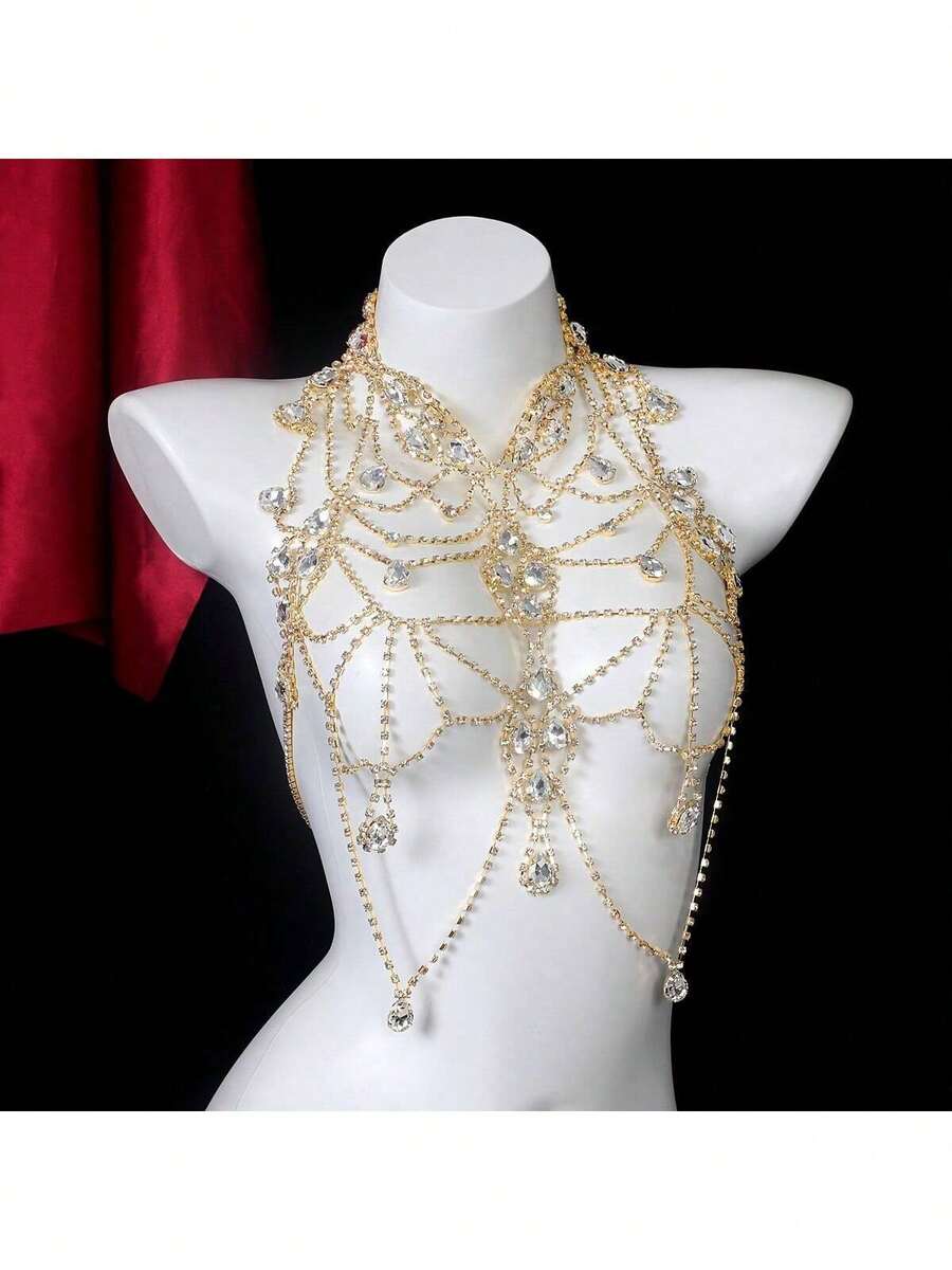 Rhinestone Body Chain Bra Neck - đánh giá và giá Body Jewelry Usa