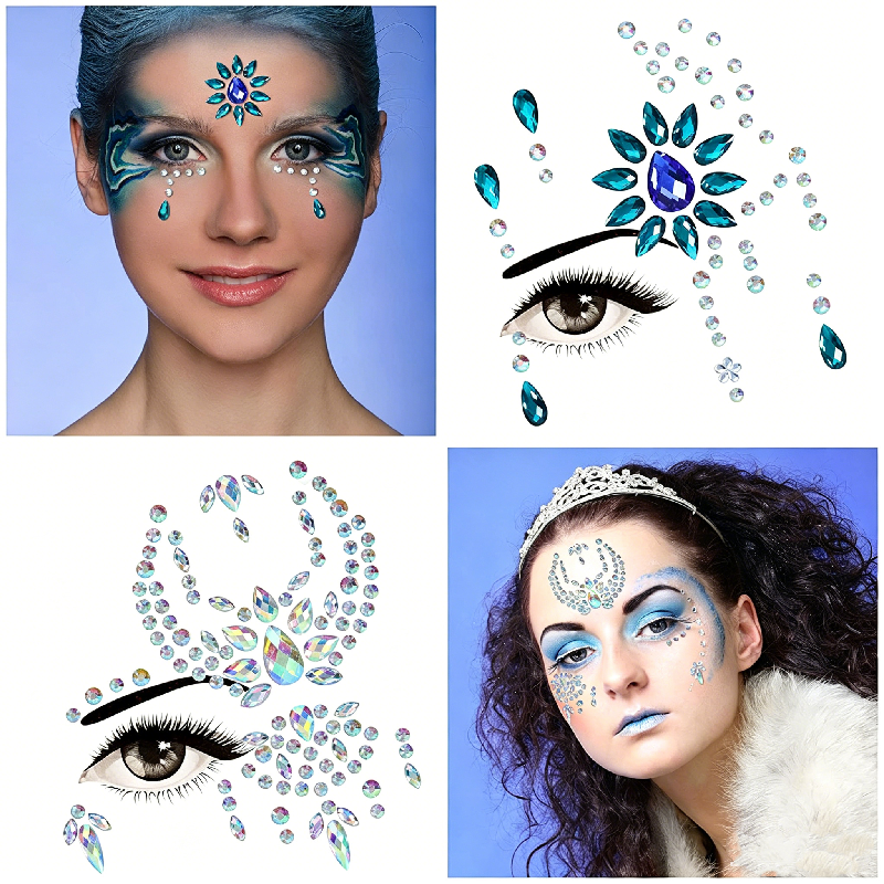 Half Face Mermaid Rhinestone S - đánh giá và giá Body Jewelry Tattoo