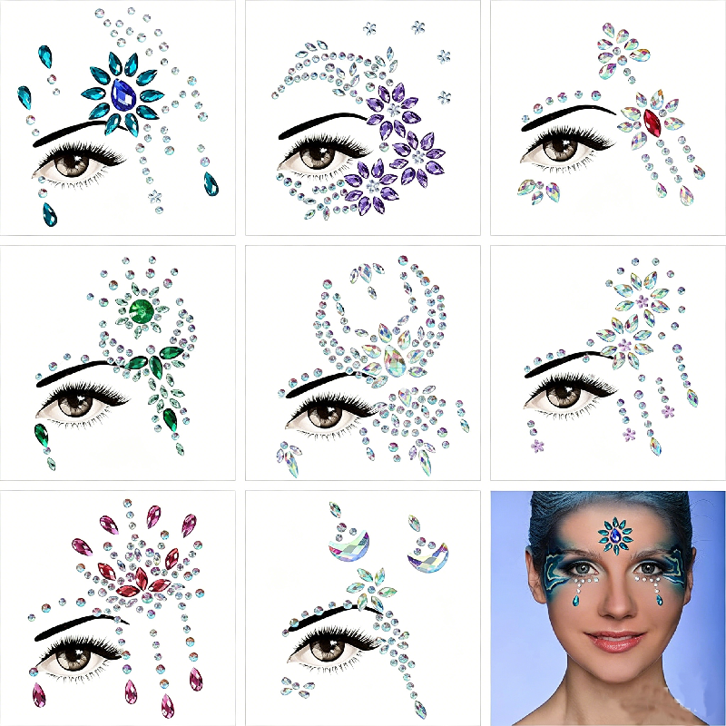 Half Face Mermaid Rhinestone S - đánh giá và giá Body Jewelry Tattoo