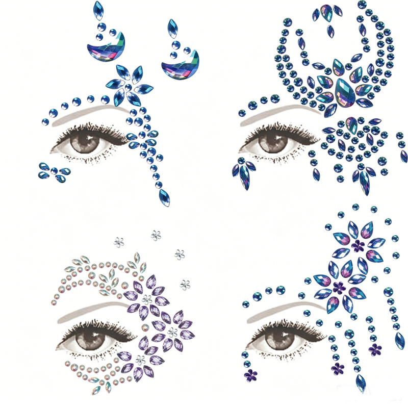 Half Face Mermaid Rhinestone S - đánh giá và giá Body Jewelry Tattoo