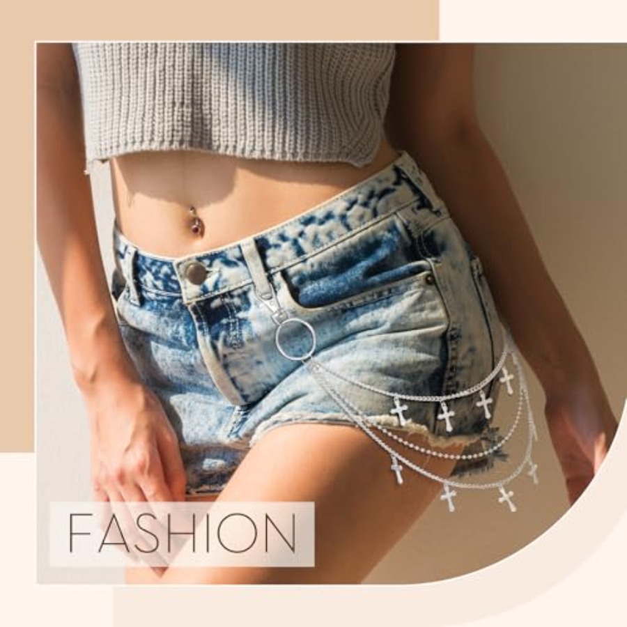 6 Pcs Jeans Chain Belt Waist P - đánh giá và giá Body Jewelry Goth