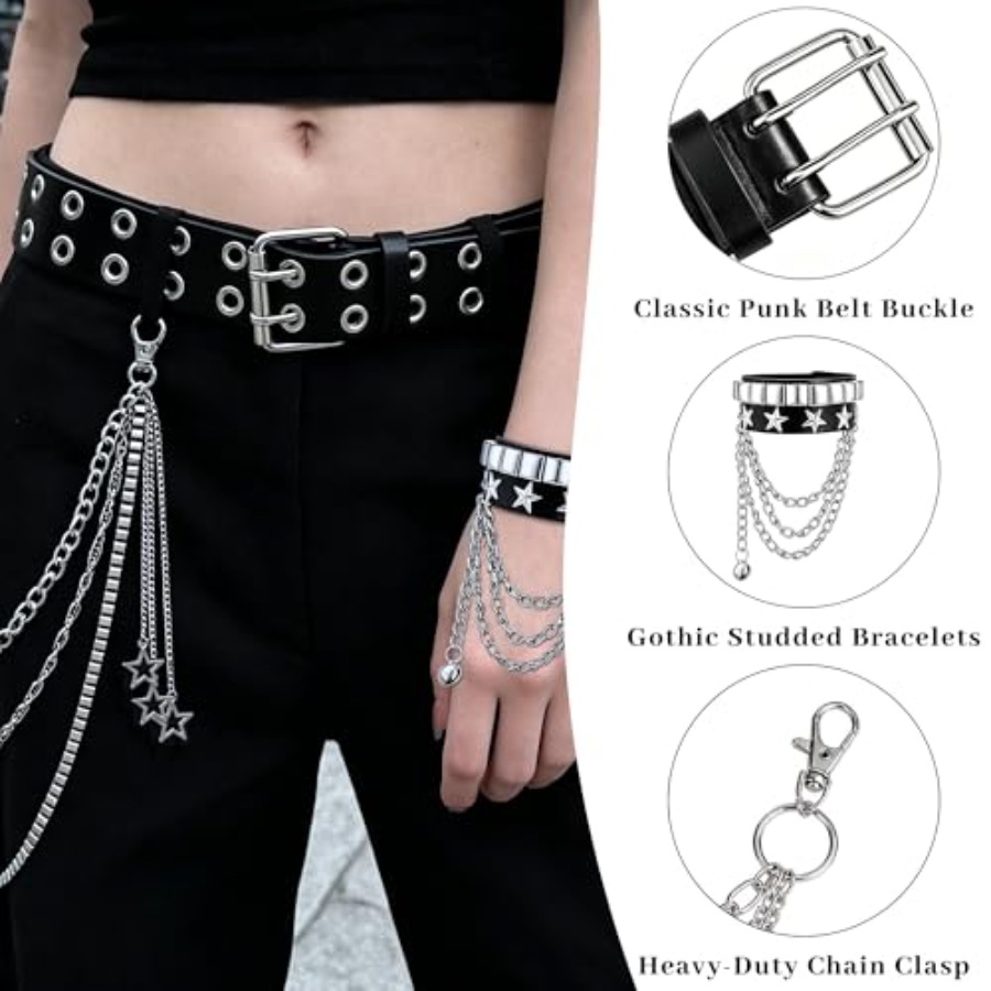 Studded Belt Set for Men Women - đánh giá và giá Body Jewelry Goth