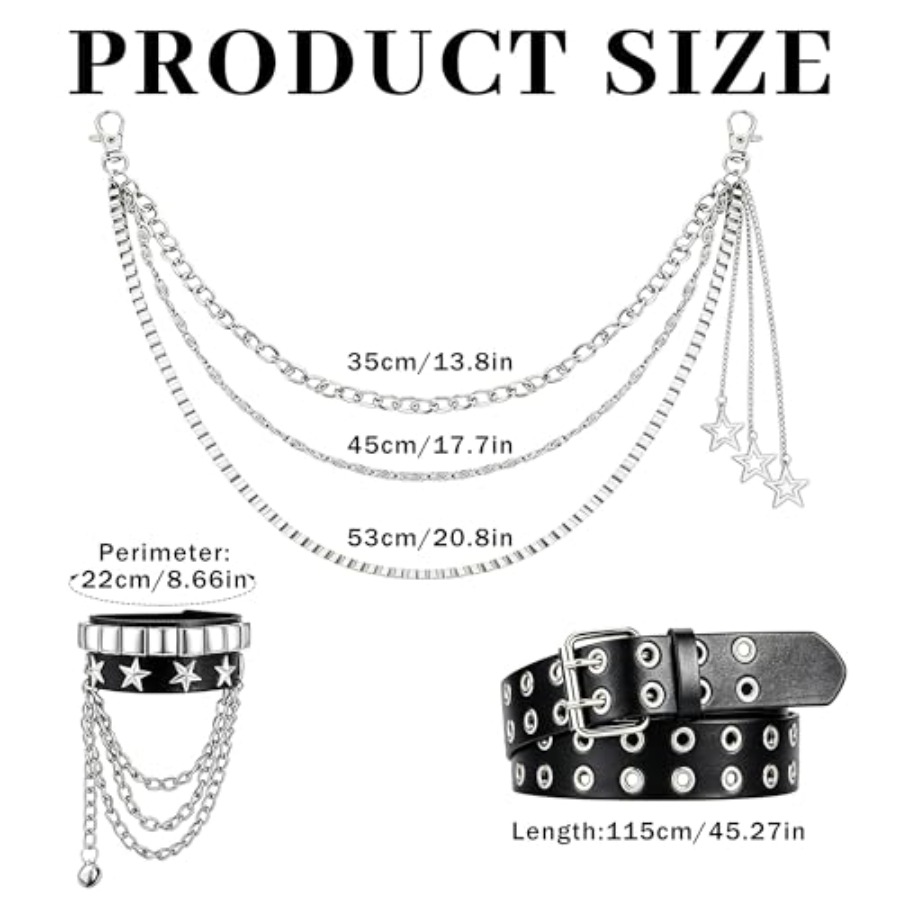 Studded Belt Set for Men Women - đánh giá và giá Body Jewelry Goth