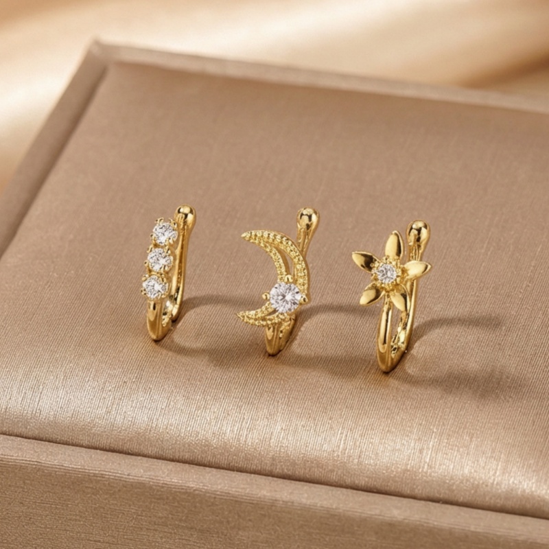 3-piece retro light luxury nos - đánh giá và giá Body Jewelry Nose Studs