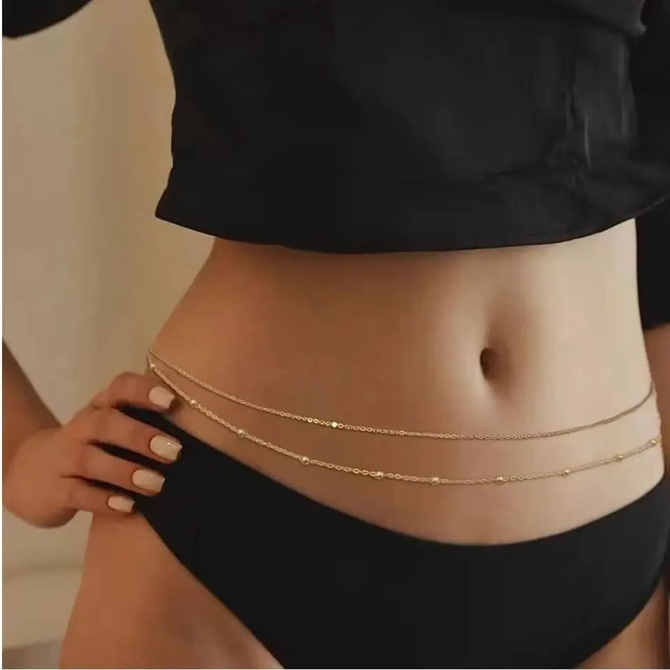 HipHop Double Layers Belly Cha - đánh giá và giá Body Jewelry Necklace