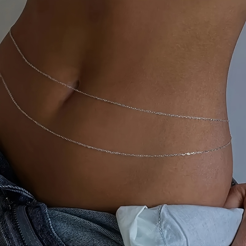 1Double-layer gold metal waist - đánh giá và giá Body Jewelry Usa