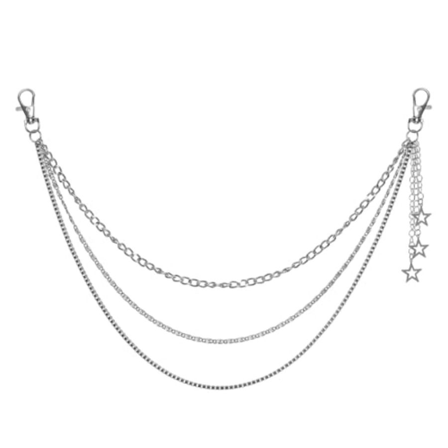 Metal Star 3-Strand Jean Chain - đánh giá và giá Body Jewelry Goth