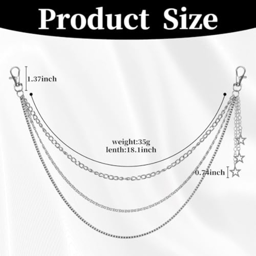 Metal Star 3-Strand Jean Chain - đánh giá và giá Body Jewelry Goth